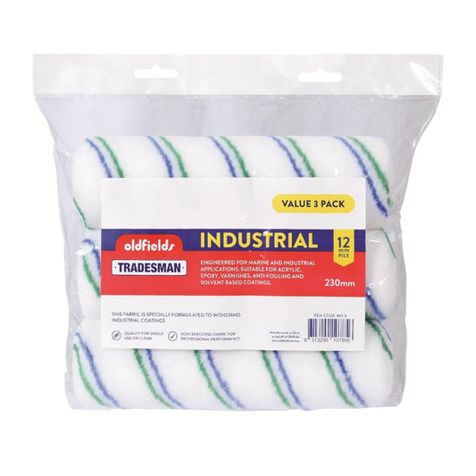 Oldfields Industrial Roller 12mm 3 Pack - Paintgear