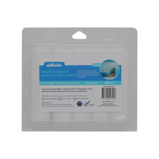 Oldfields Micofibre Nook & Cranny Rollers 100mm 10 Pack - Paintgear