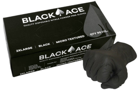 Maxisafe Black Ace Disposable Nitrile Gloves, Un - powdered - Paintgear