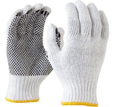 Maxisafe Bleached, Knitted Poly Cotton, Polka Dot Glove - Paintgear