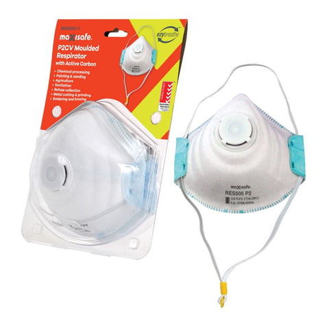 Maxisafe P2 Moulded Respirator with Carbon Filter and Valve (Card of 3) - Paintgear