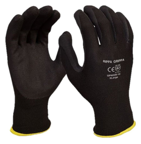 Maxisafe 'Rippa Grippa' Black Nitrile Coated Synthetic Glove - Paintgear