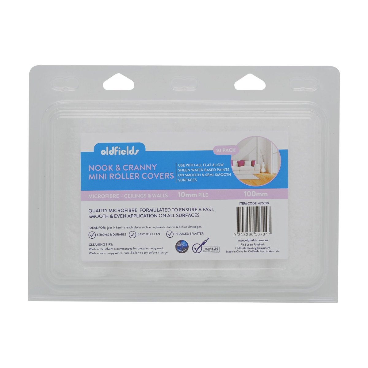 Oldfields Micofibre Nook & Cranny Rollers 100mm 10 Pack - Paintgear